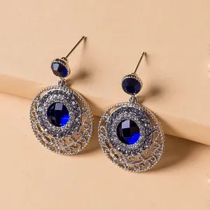 E1523 - Encrusted rhinestone gemstone earrings