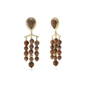 Earth Goddess Chandelier Earrings - Teak