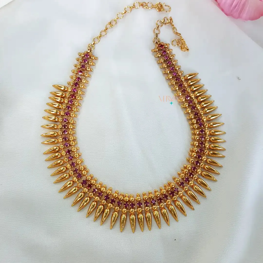 Elegant  AD Stone Mullai Mottu Necklace