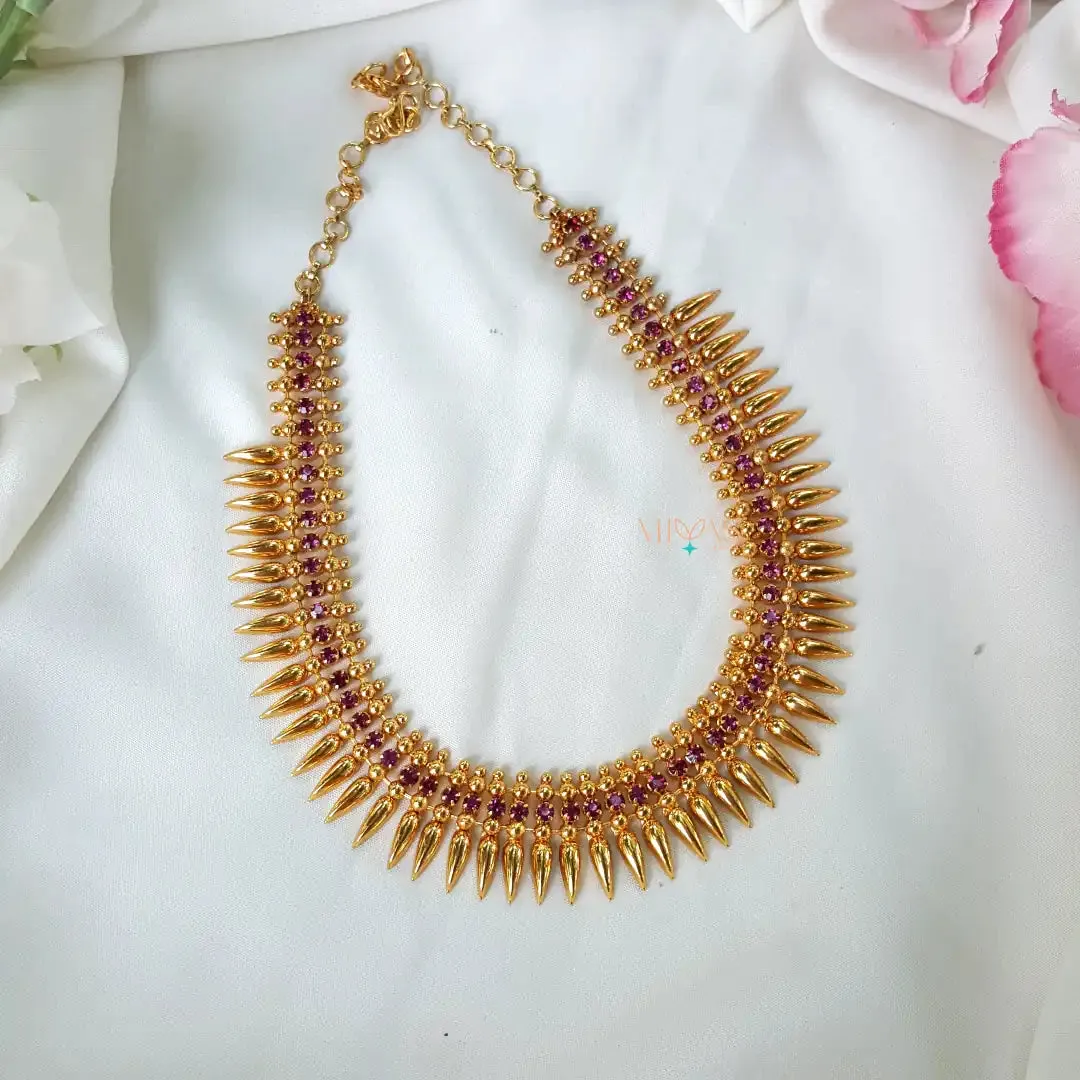 Elegant  AD Stone Mullai Mottu Necklace