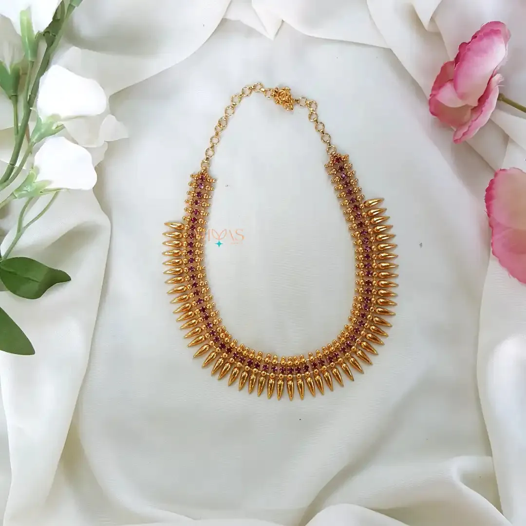 Elegant  AD Stone Mullai Mottu Necklace