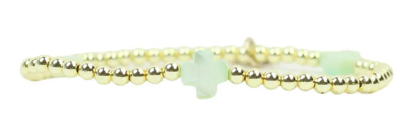 Ella Stacker Stretch Bracelet - Green