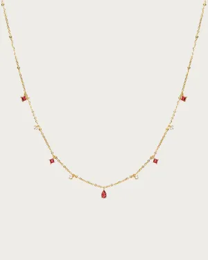 Elysee Necklace in Garnet Red