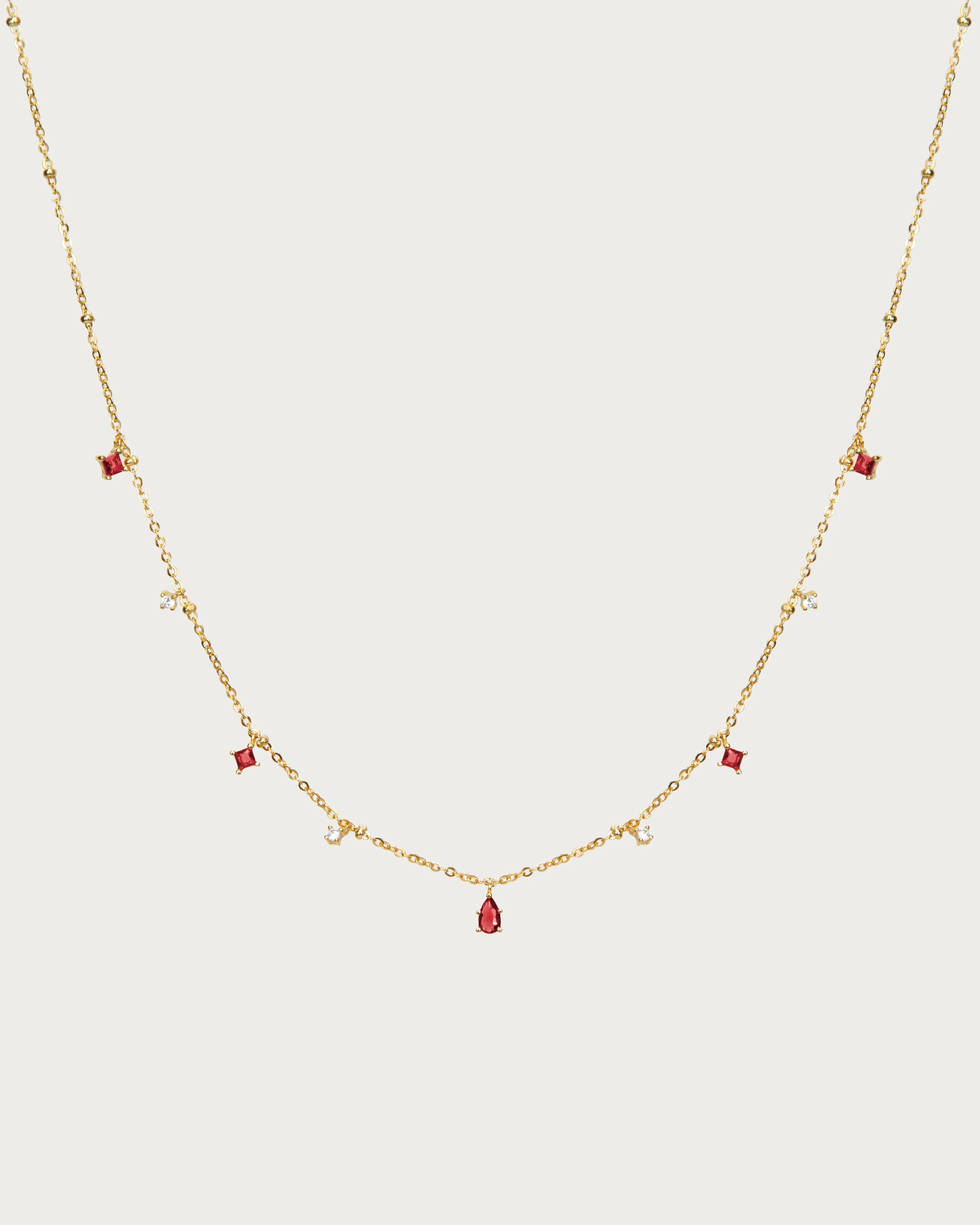 Elysee Necklace in Garnet Red