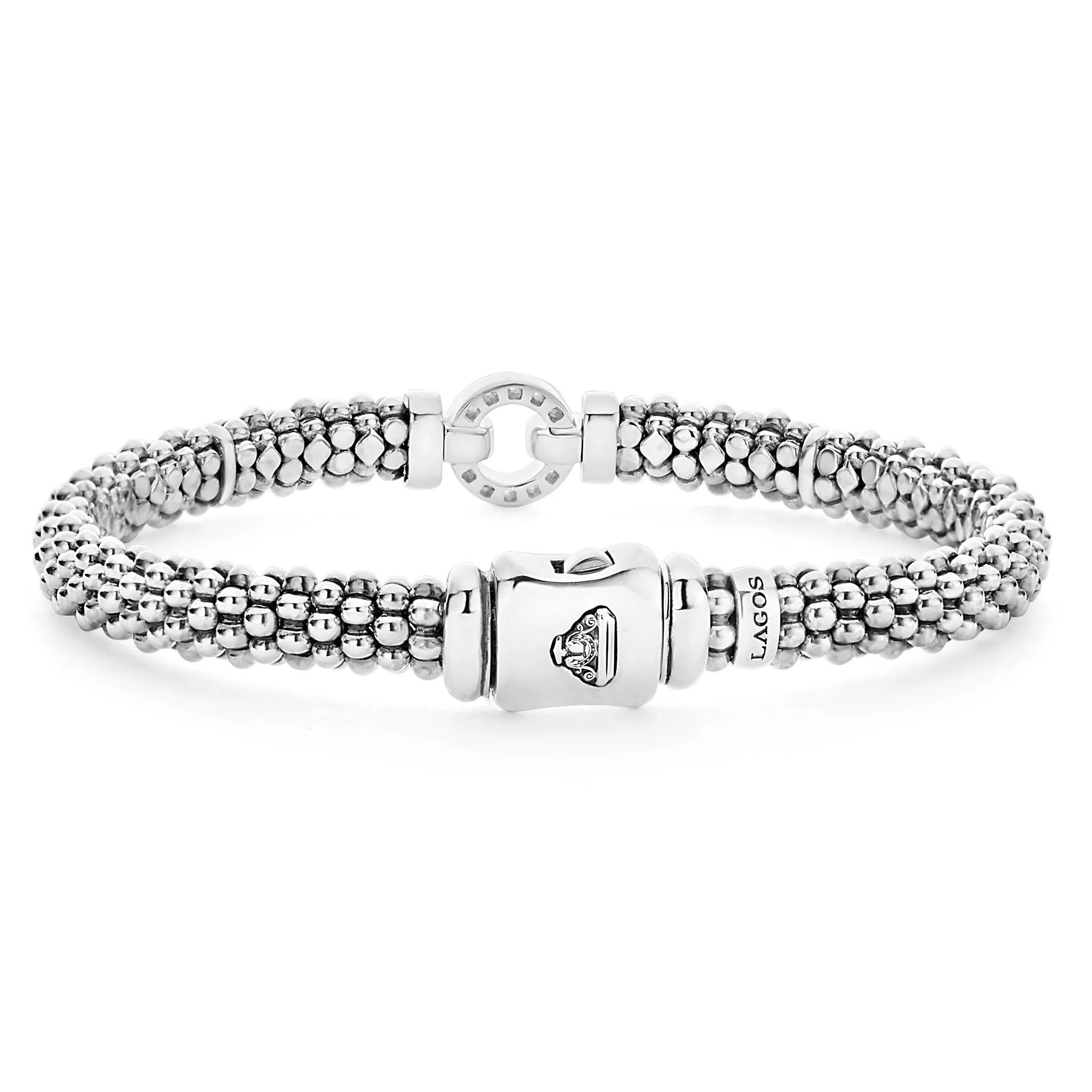 Enso Diamond Circle Caviar Bracelet | 6mm