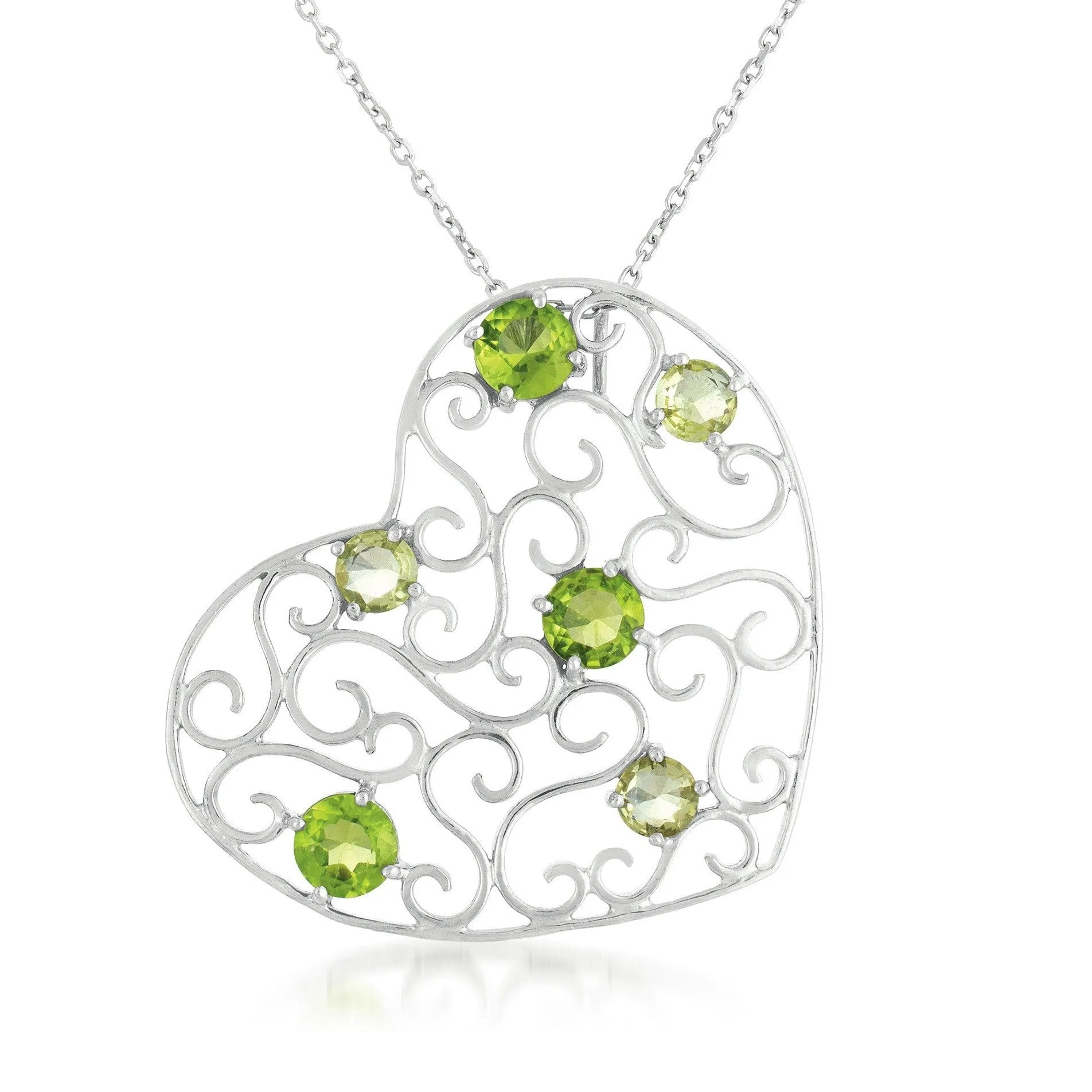 Fabienne Peridot Heart Last Pair Necklace