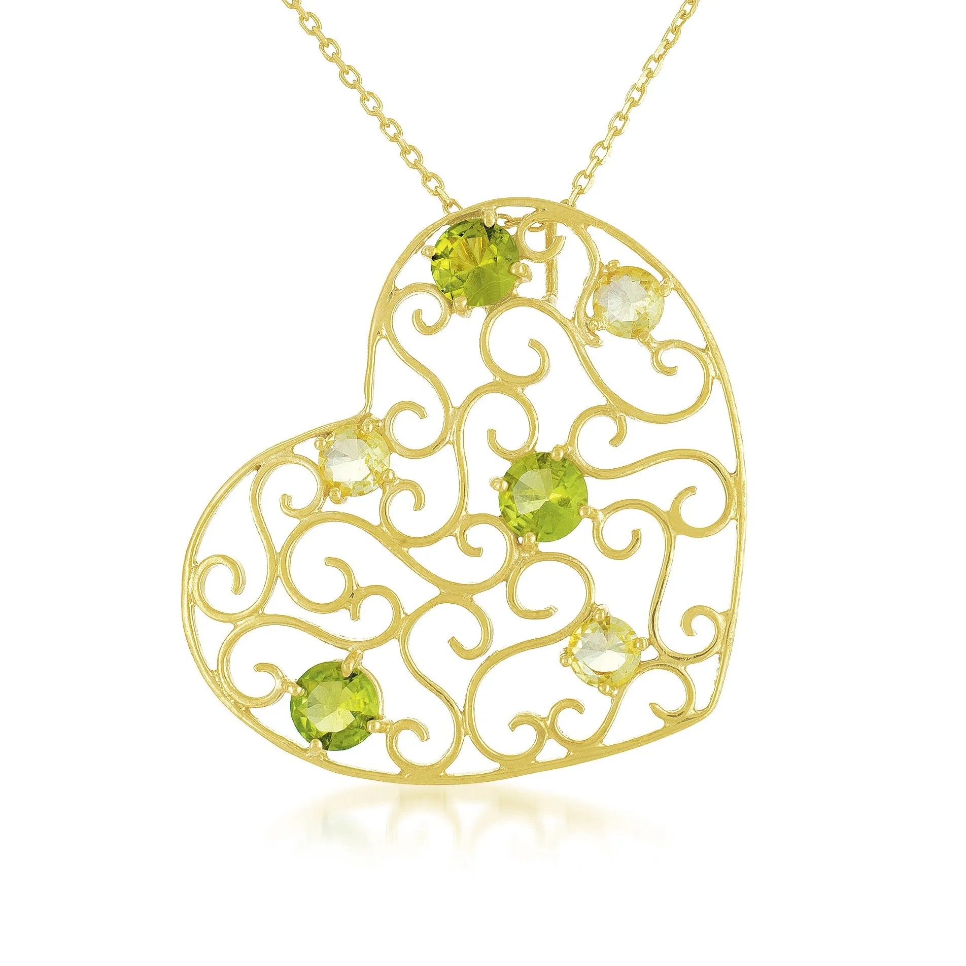 Fabienne Peridot Heart Last Pair Necklace