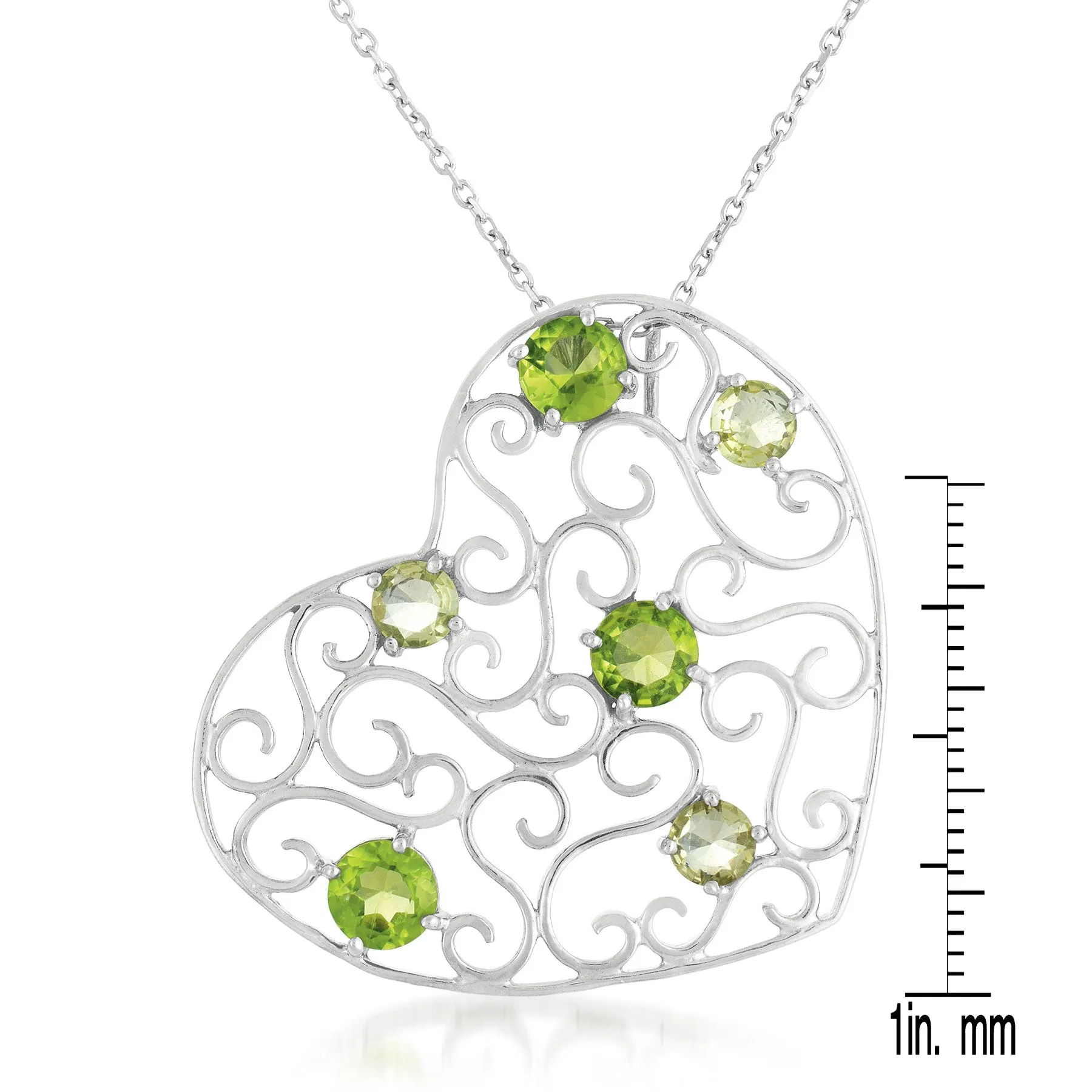 Fabienne Peridot Heart Last Pair Necklace