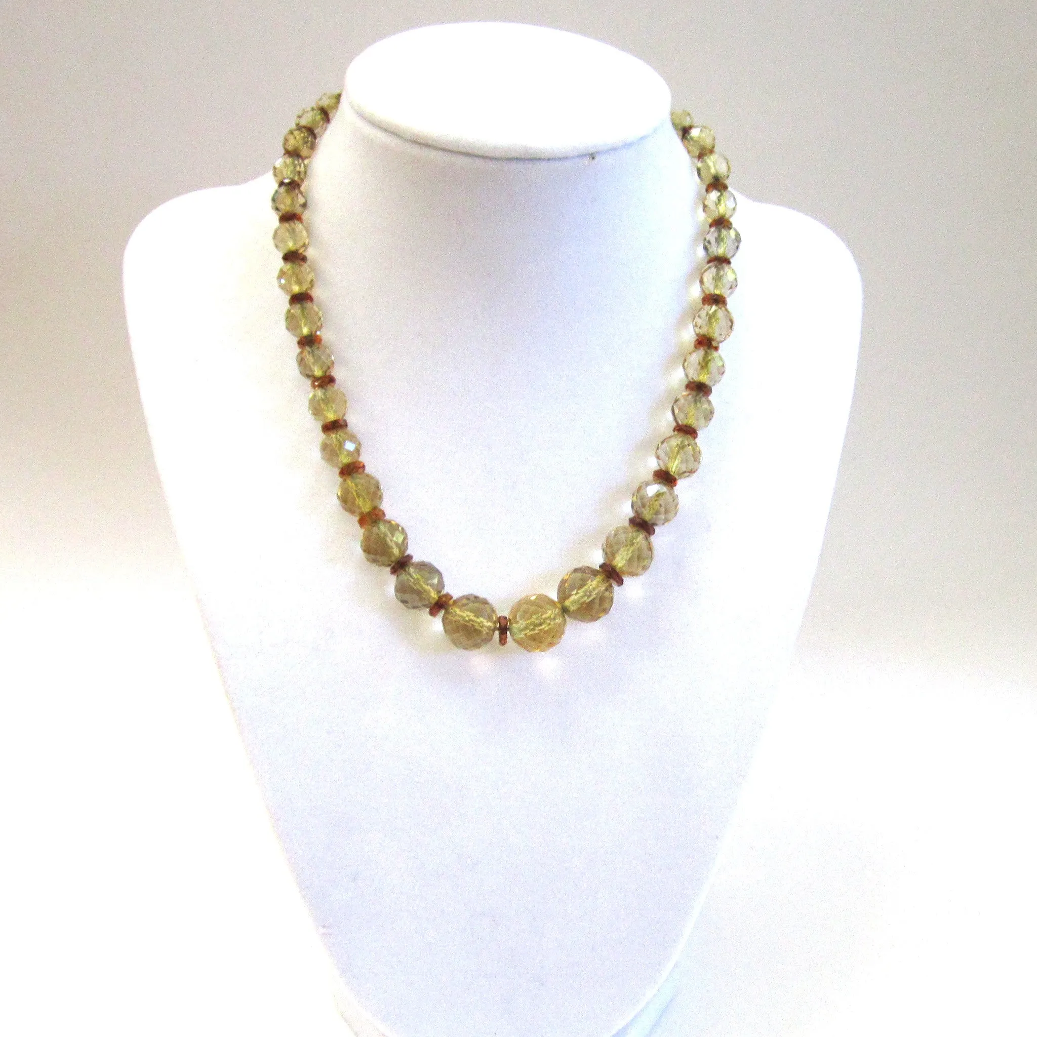 Faceted Citrine Bead Necklace