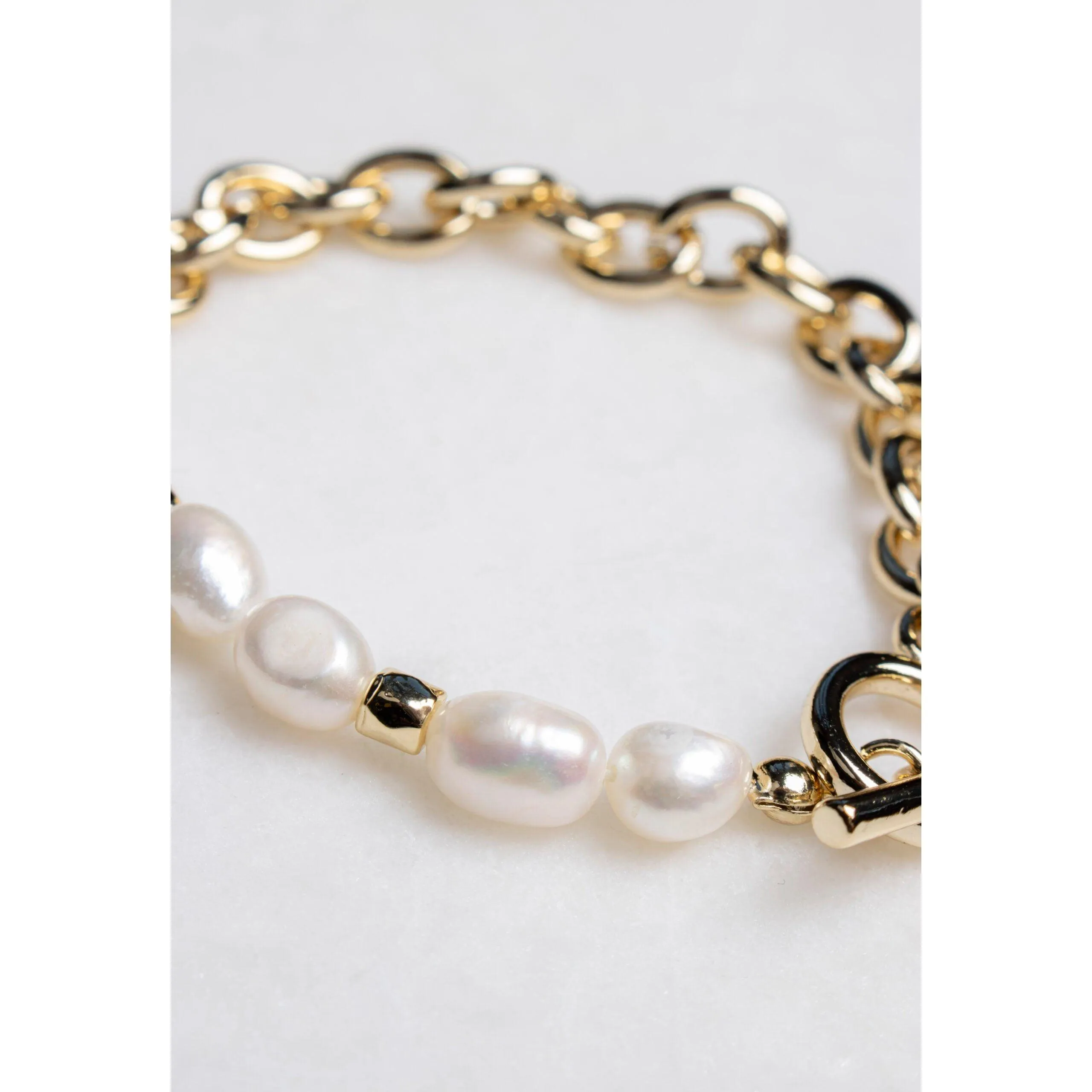 Flora Plated Pearl Bracelet Gold Plated