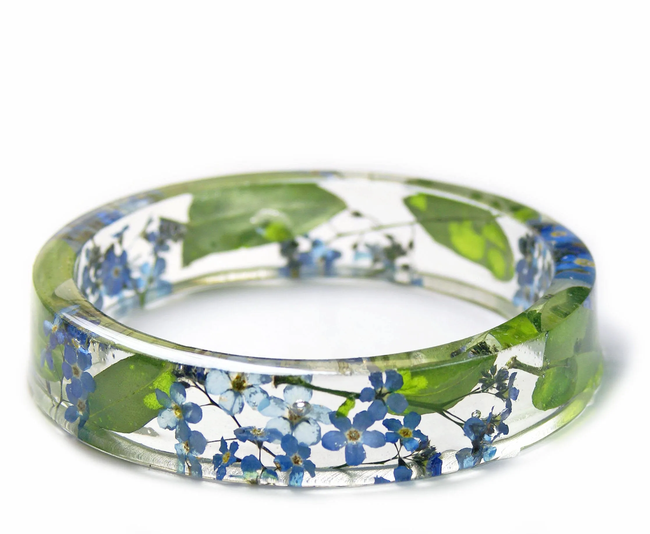 Forget Me Not Flowers Resin Bracelet