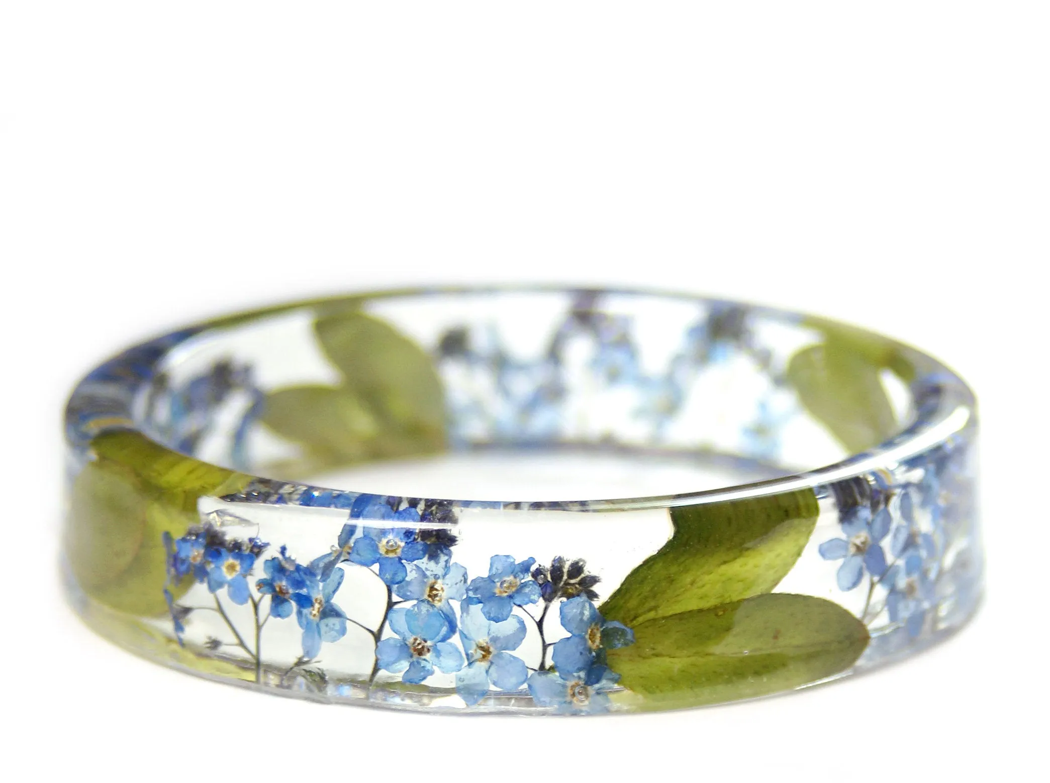 Forget Me Not Flowers Resin Bracelet