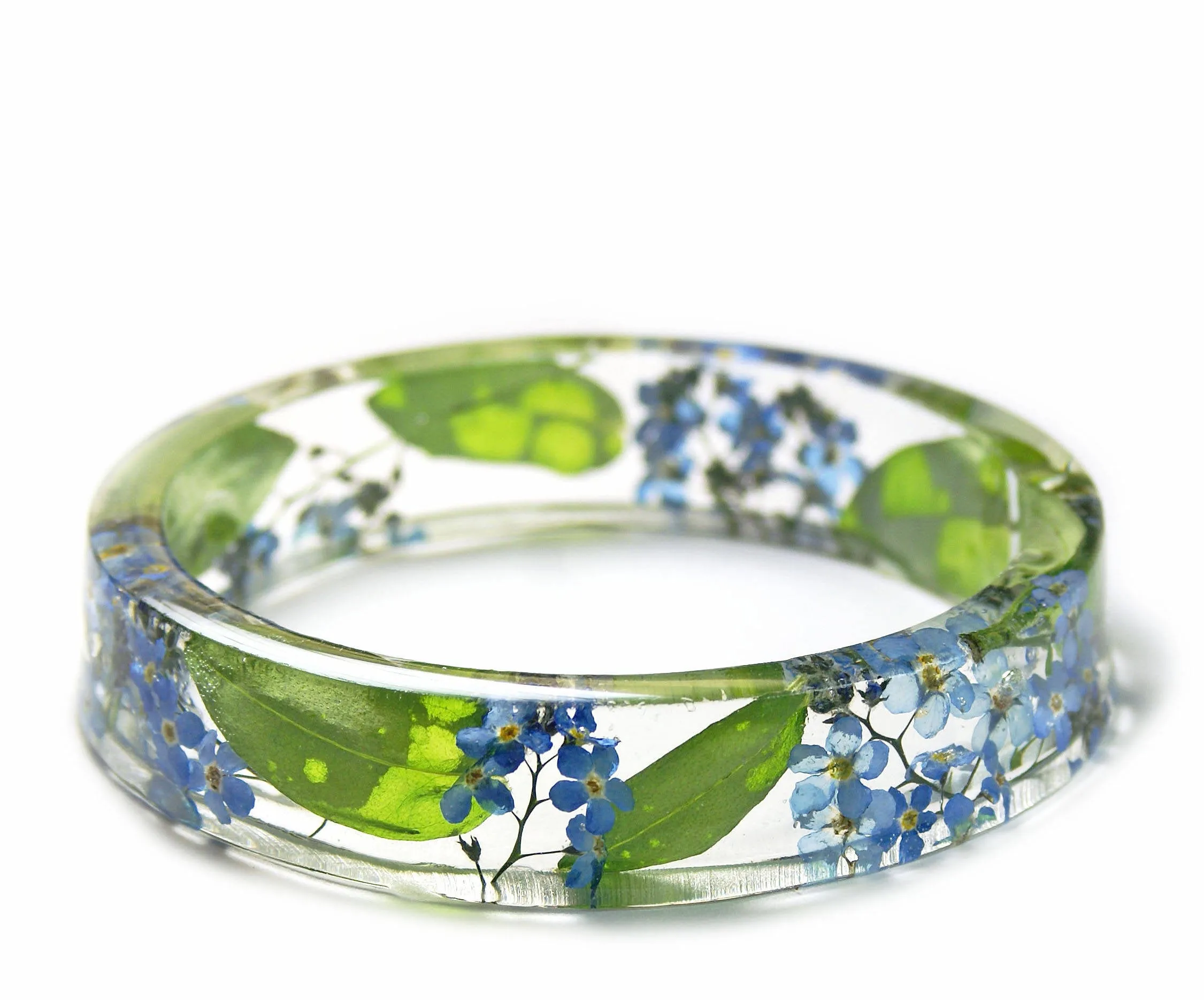 Forget Me Not Flowers Resin Bracelet