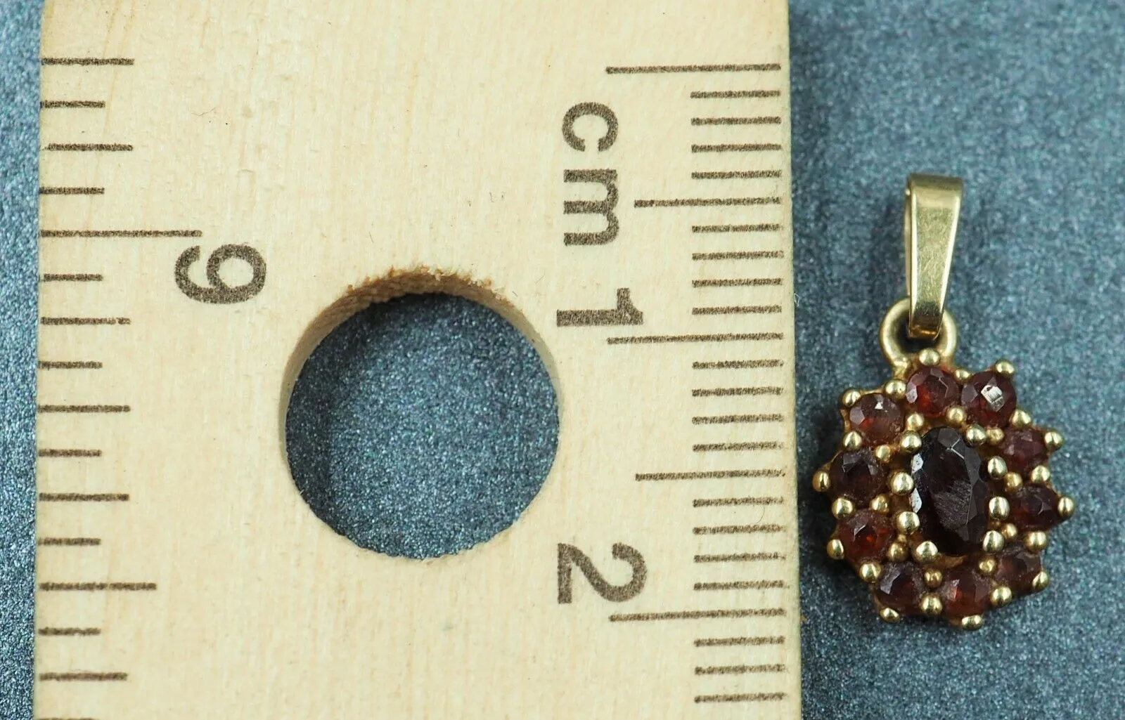 Garnet 9ct Yellow Gold Bohemian Style Pendant