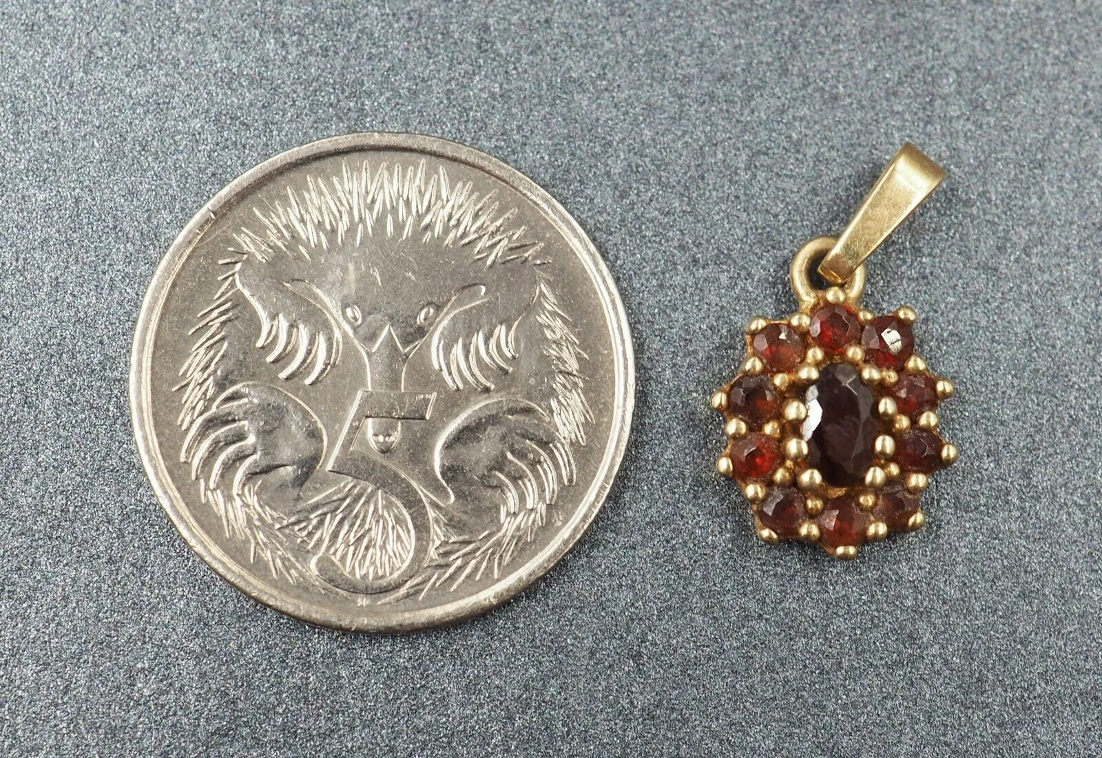 Garnet 9ct Yellow Gold Bohemian Style Pendant