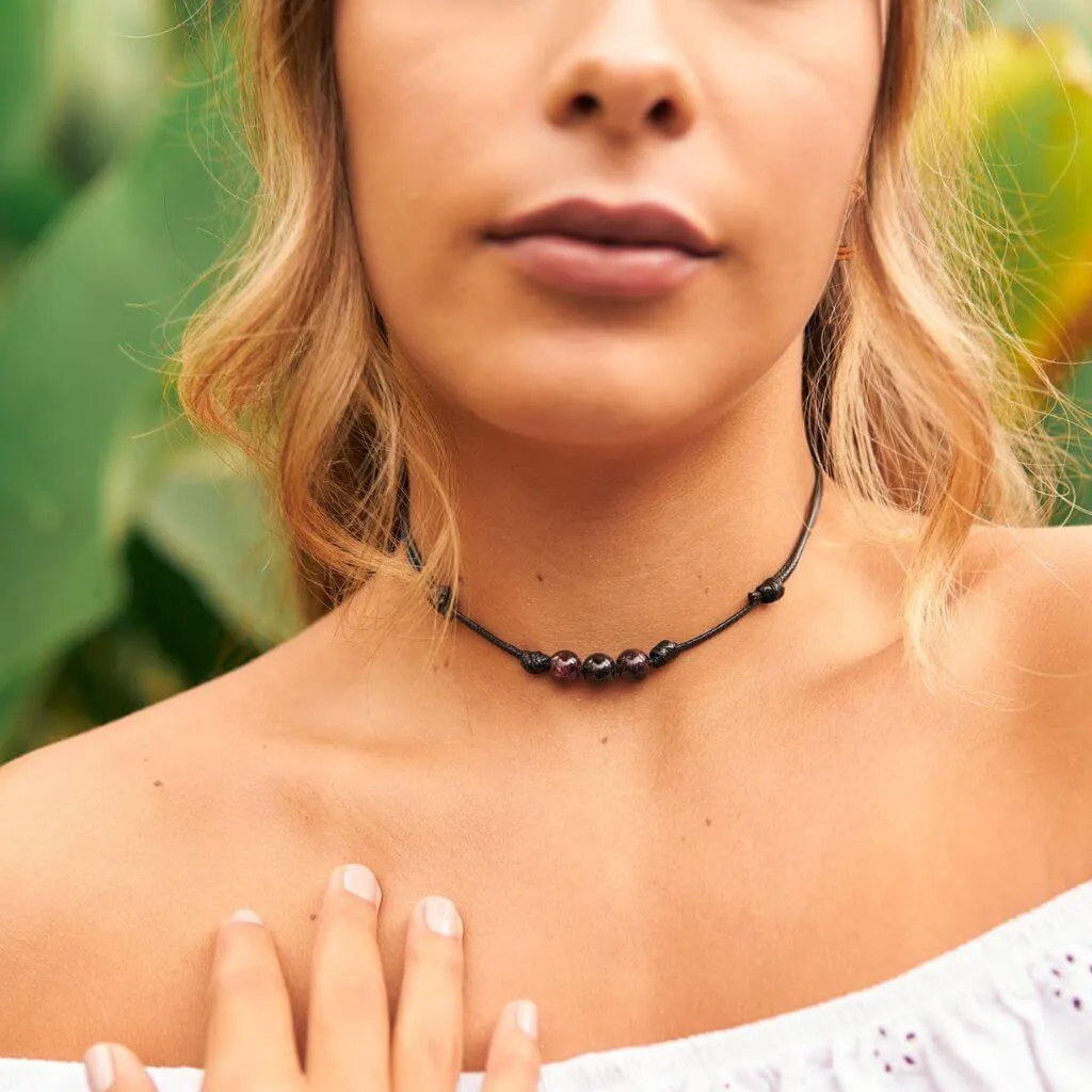 Garnet Beaded Choker - Elegant & Versatile