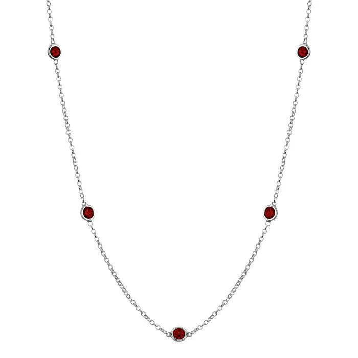 Garnet Station Necklace