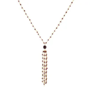 Garnet with Tassle Necklace