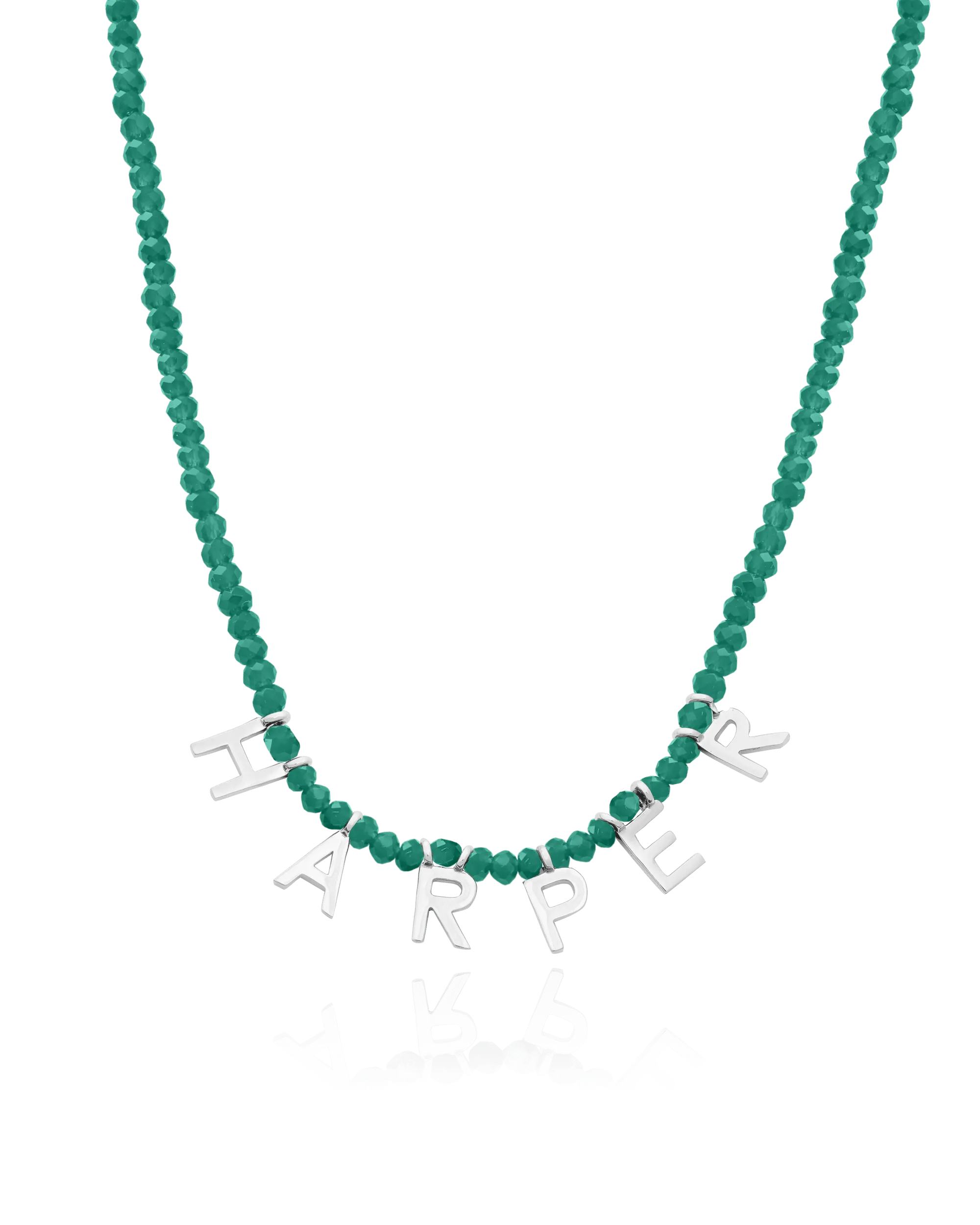 Gemstone & Initial Necklace - 925 Sterling Silver