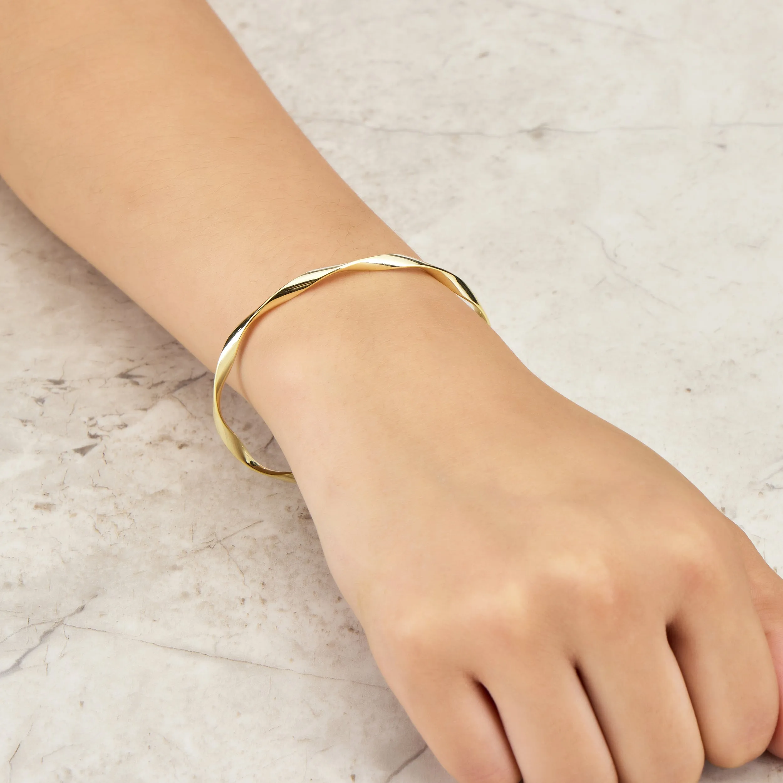 Gold Plated Spiral Cuff Bangle