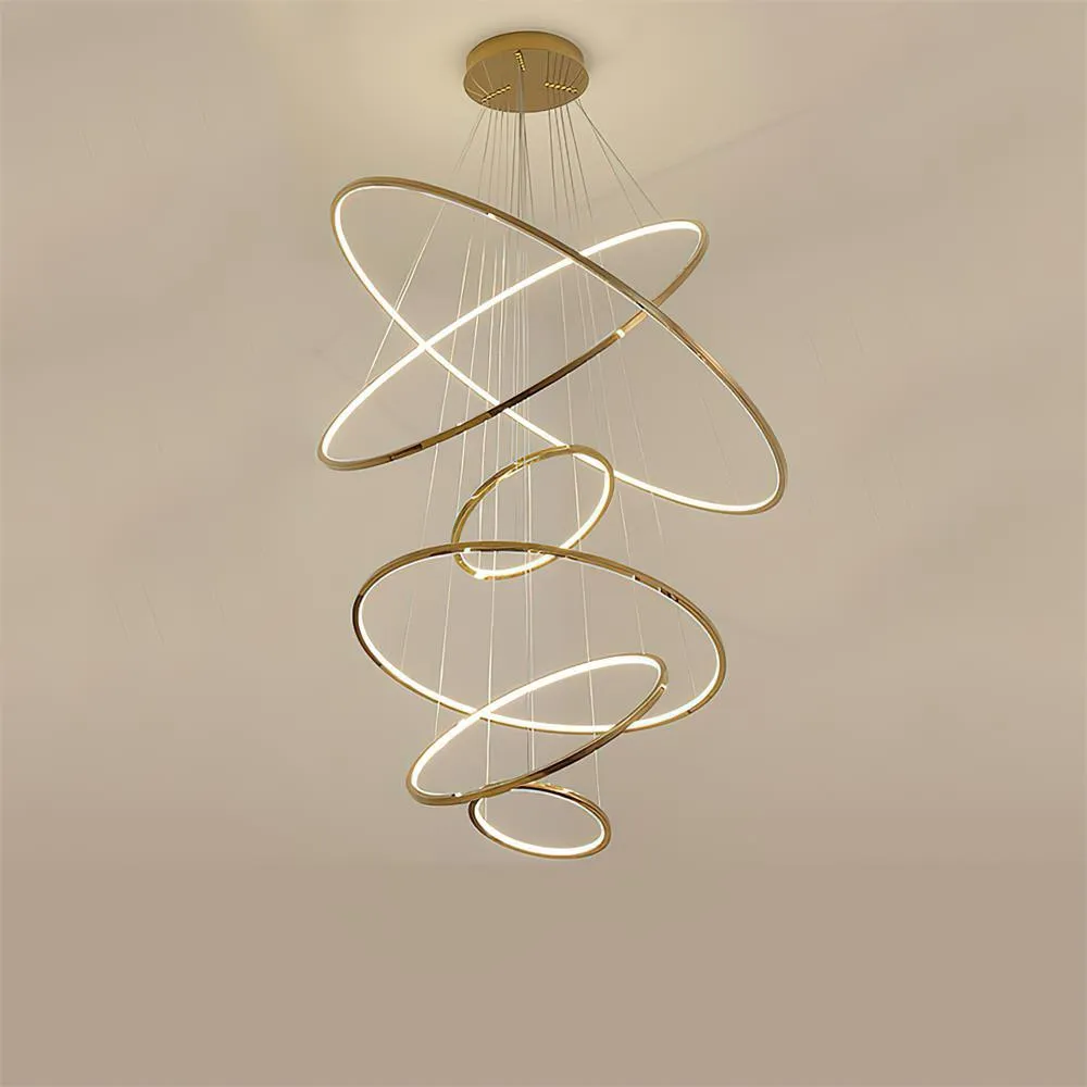 Gold Rings Chandelier