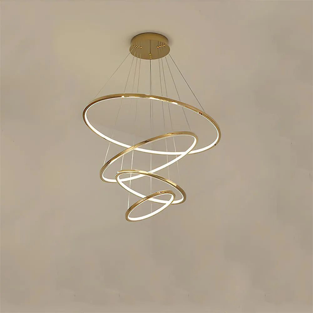 Gold Rings Chandelier