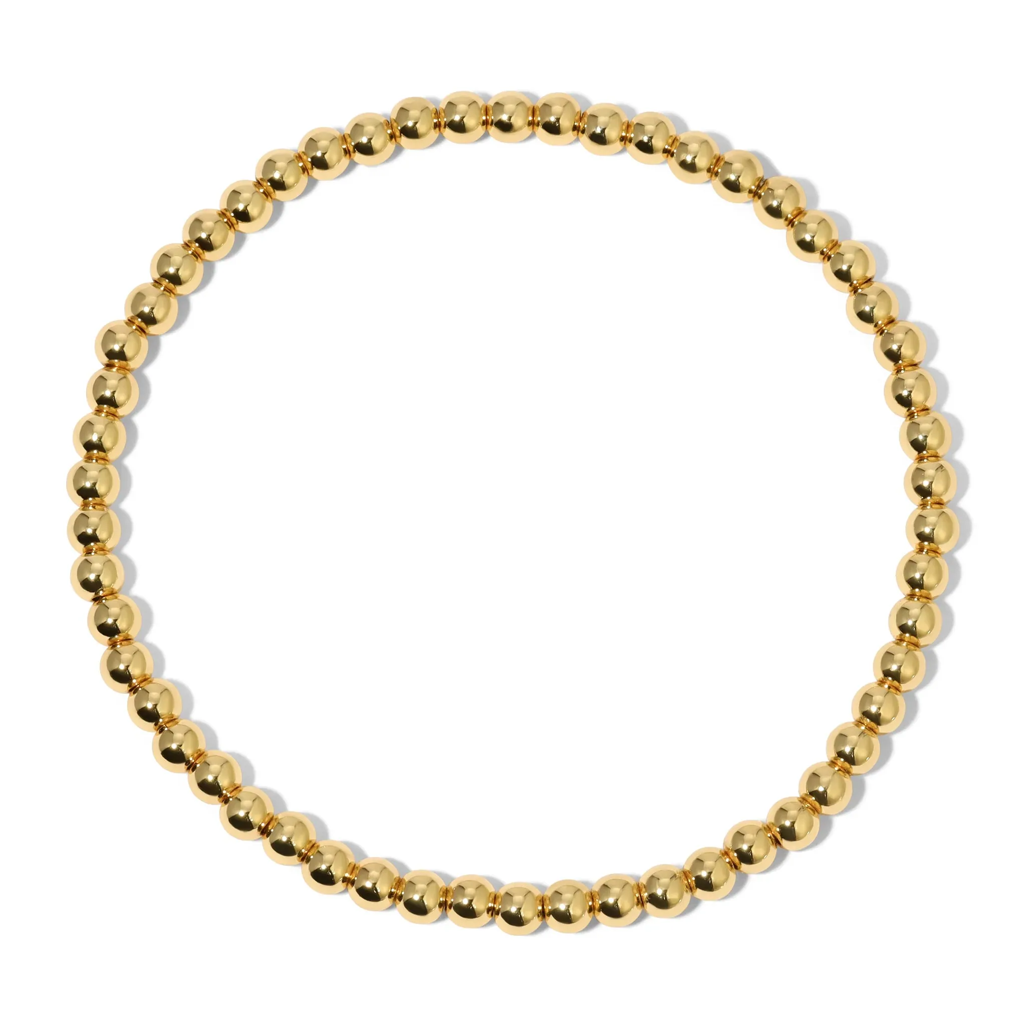 Gold Round Bead Bracelet - 3mm