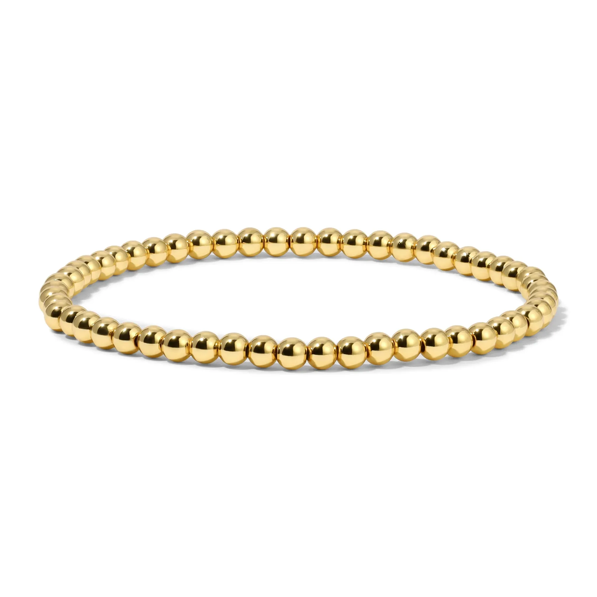 Gold Round Bead Bracelet - 3mm