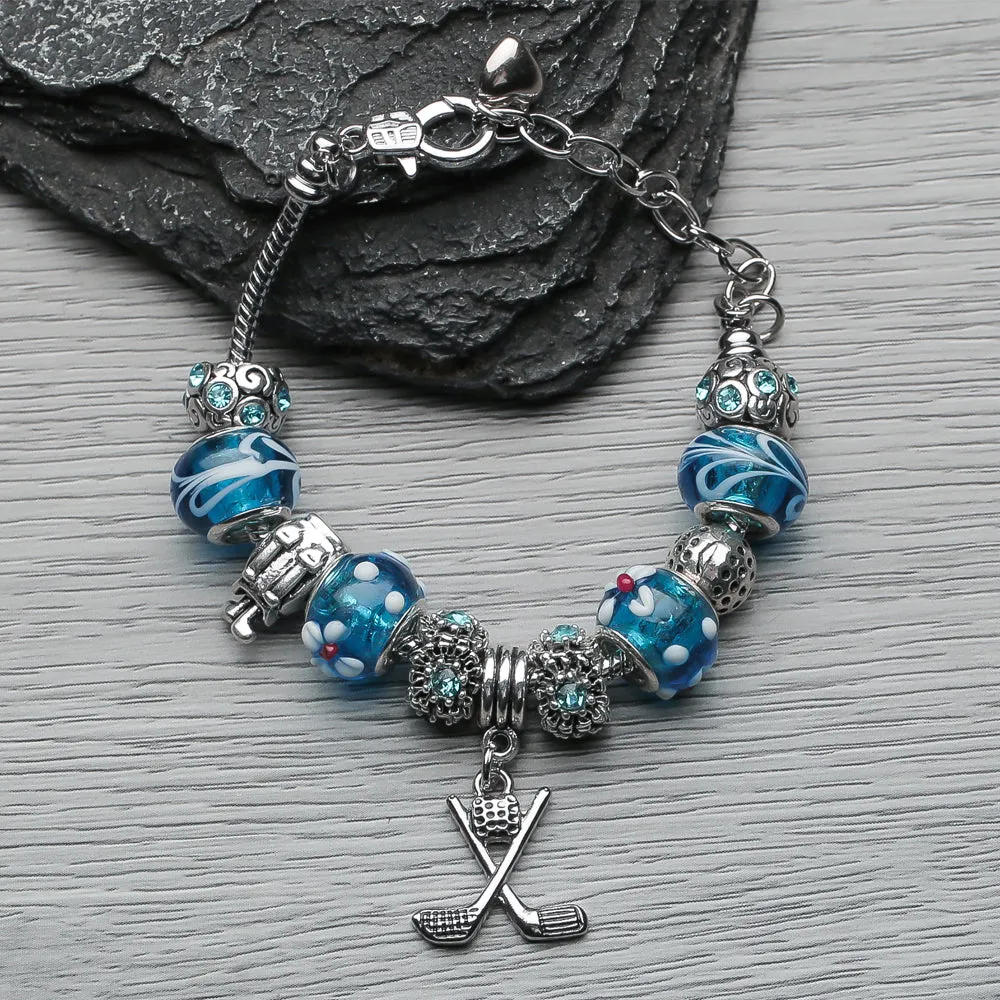 Golf Beaded Charm Bracelet