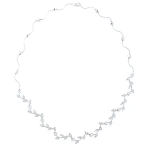 Grape Vine Necklace (1.25 ct Diamonds) in White Gold