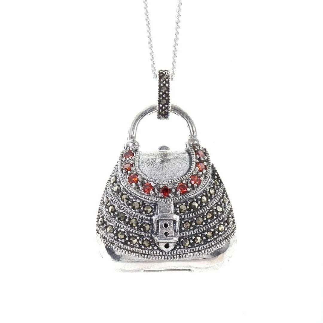 Handbag Locket in Garnet