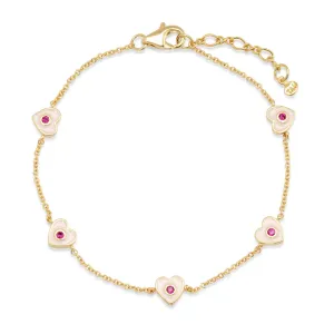 Heart Enamel Chain Bracelet