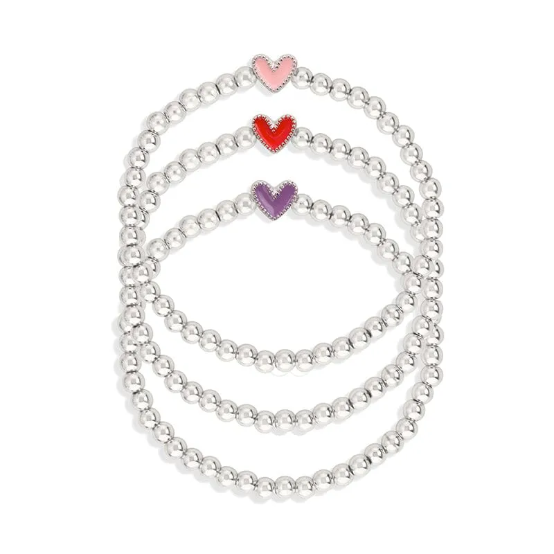 Heart Stretch Bracelet Set (Set of 3)