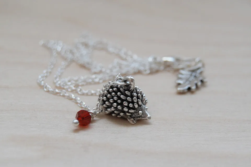 Hedgehog BFF Necklace (Sold Singly) | Best Friend Charm Necklace | Silver Hedgehog Charm Necklace | BFF Gift