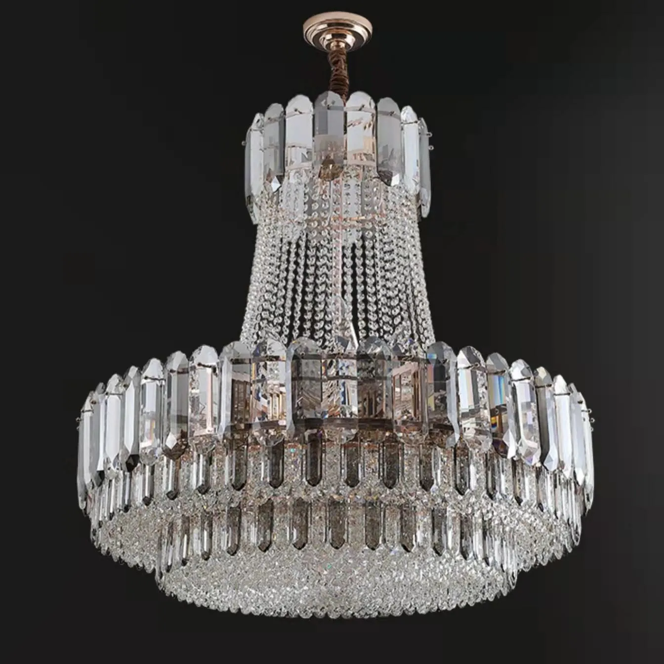 High-grade Crystal Chandelier For Living Room Luxury Duplex Hallway Ceiling Light Fixture