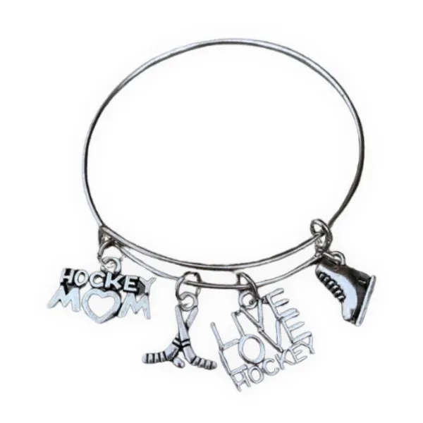 Ice Hockey Mom Bangle Bracelet