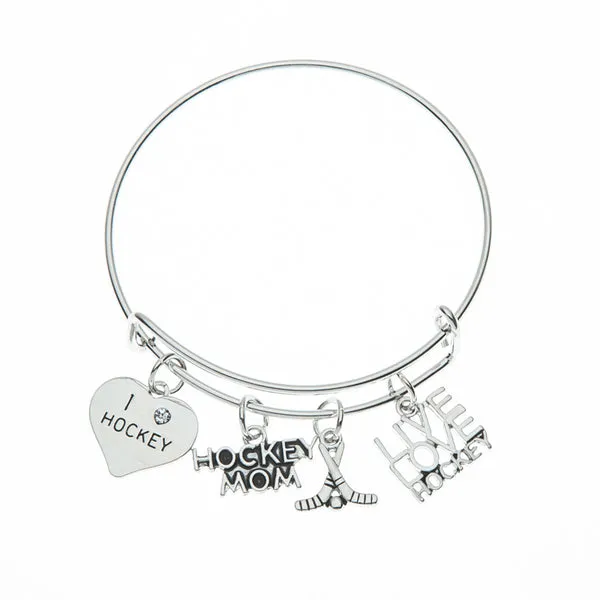 Ice Hockey Mom Bangle Bracelet