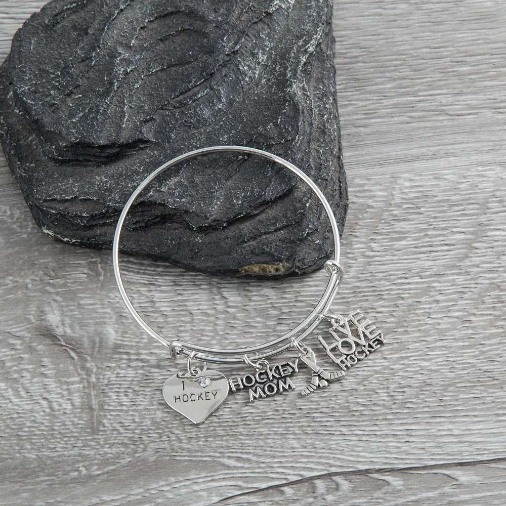 Ice Hockey Mom Bangle Bracelet