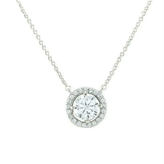 Isla Round Halo Pendant – 10mm | 1.2ct