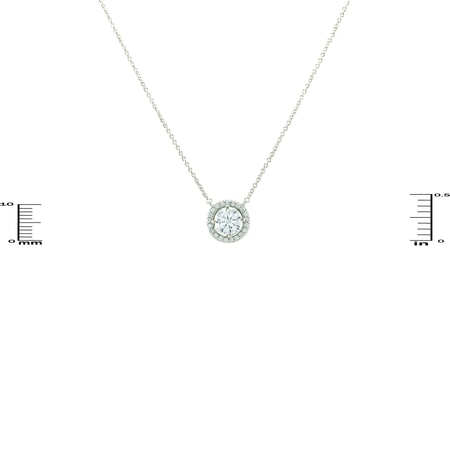 Isla Round Halo Pendant – 10mm | 1.2ct