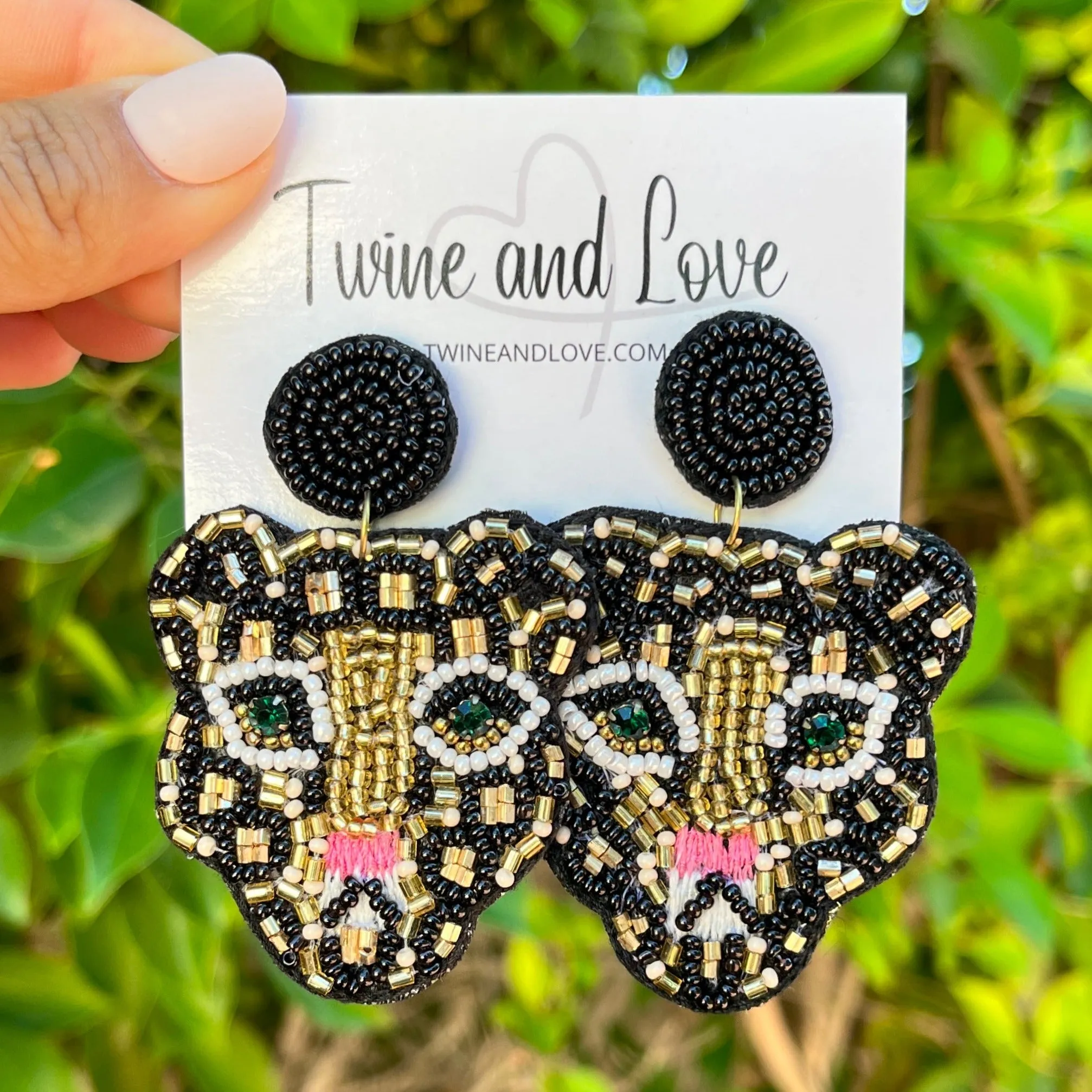 Jaguar Beaded Earrings