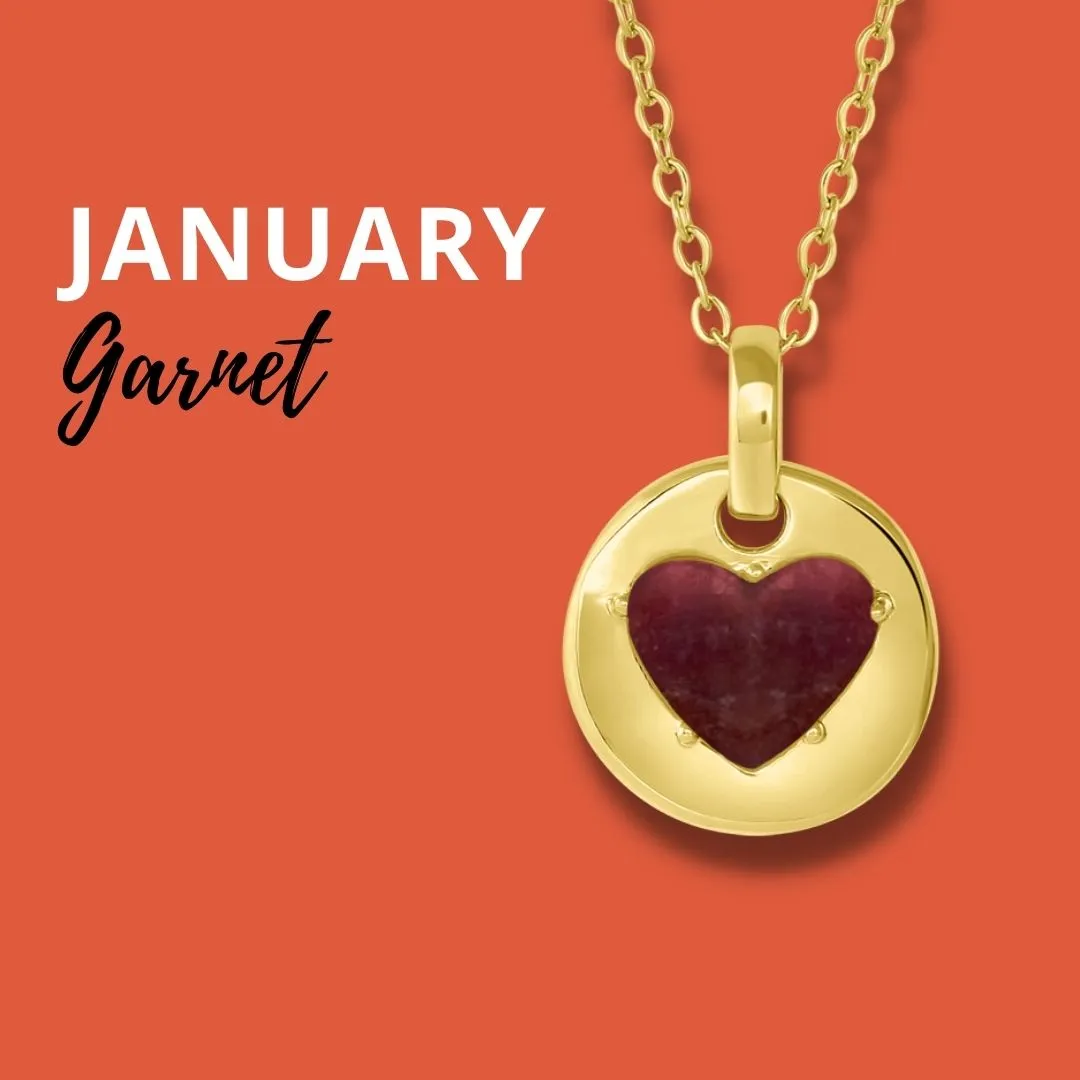 JANUARY Birthstone Gold Jane Necklace in Garnet