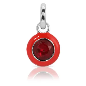 January Garnet Birthstone Charm - Round