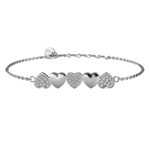 Juliette 18k White Gold Plated Heart Crystal Bracelet