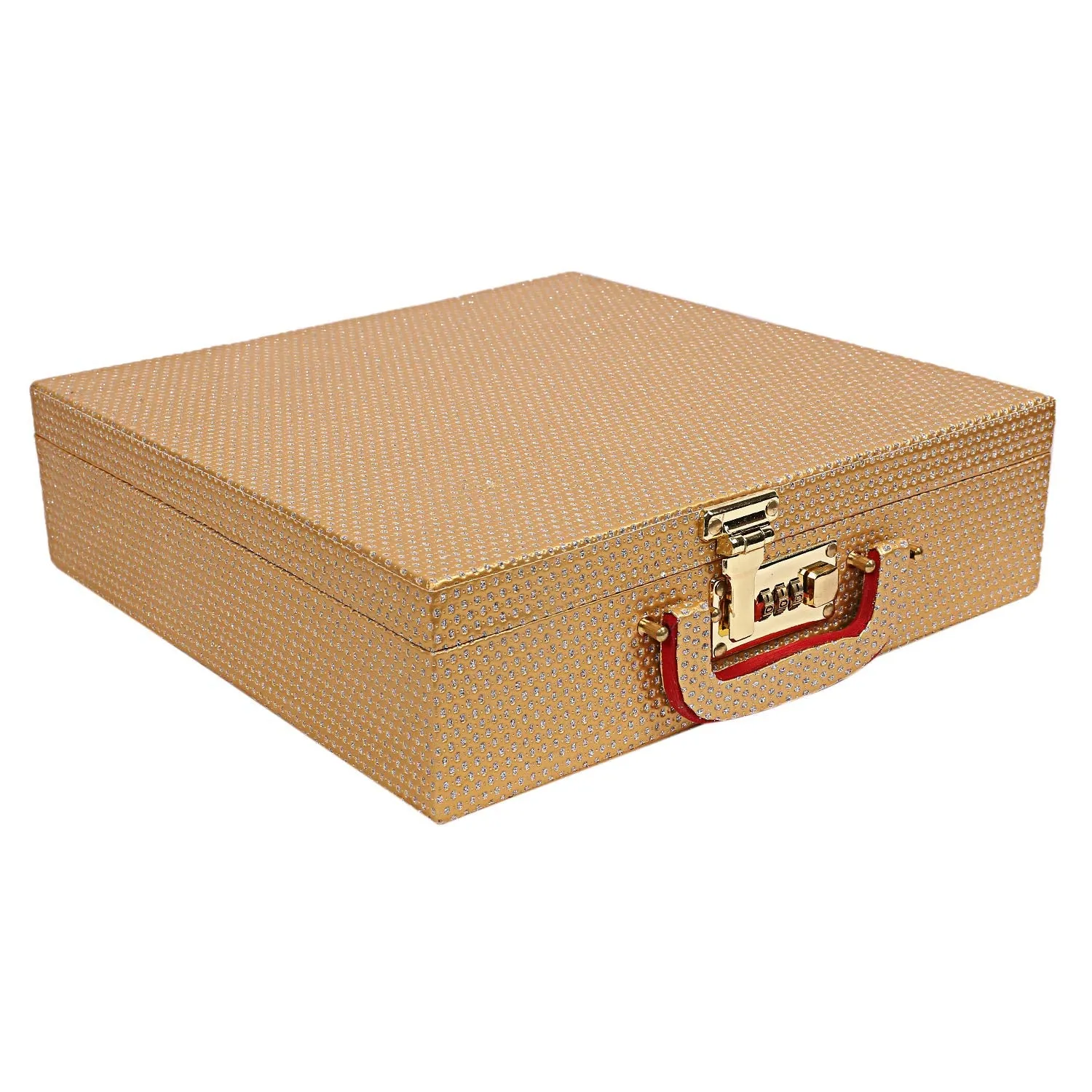 Kuber Industries Wooden Four Rod Bangle Storage Box (Gold) -CTKTC8733