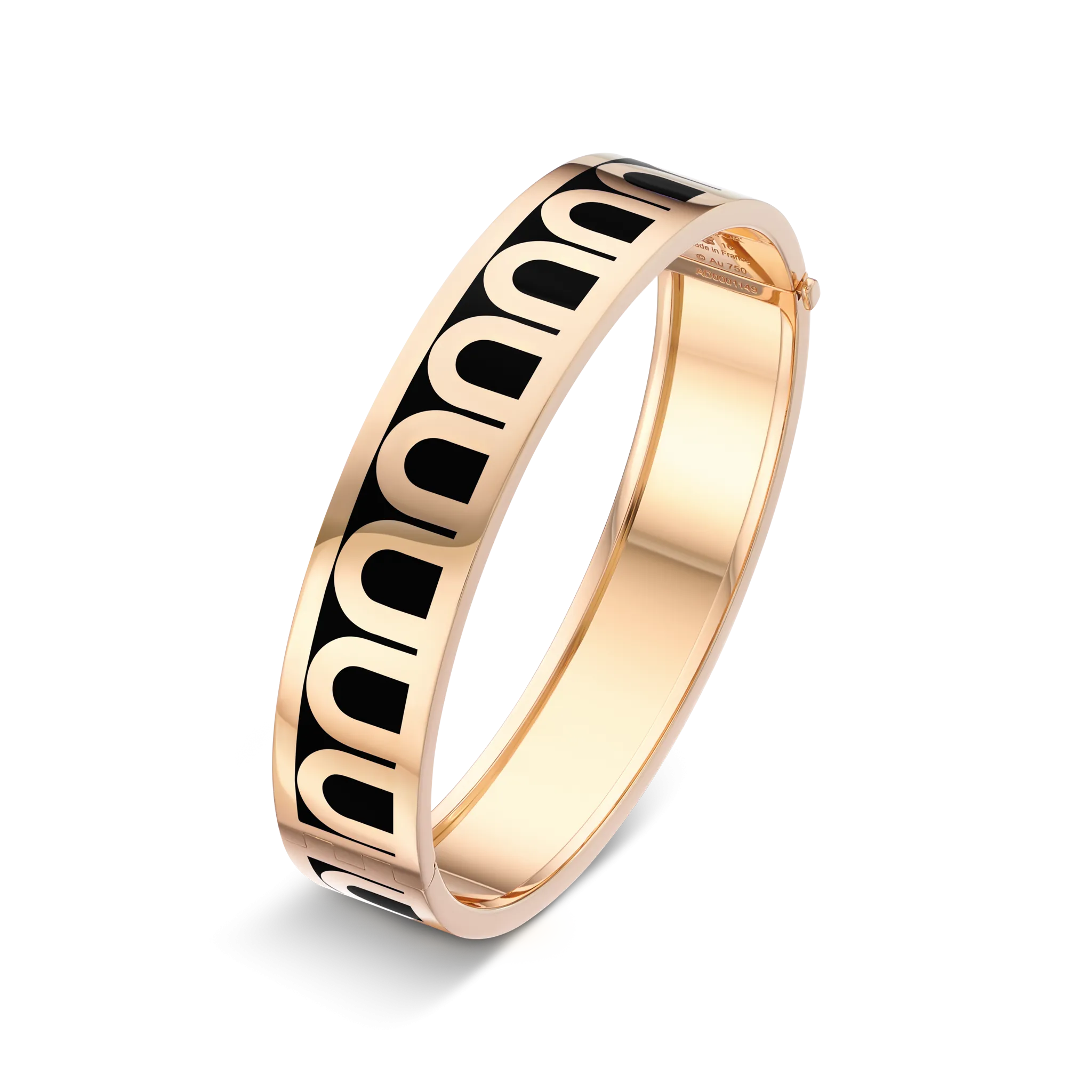 L'Arc de DAVIDOR Bangle GM, 18k Rose Gold with Lacquered Ceramic