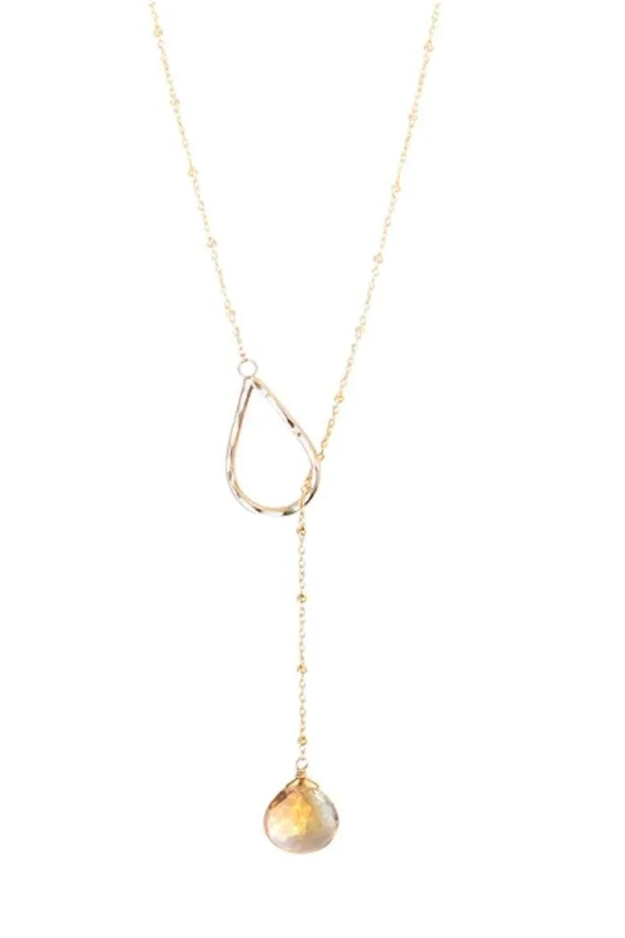 Lariat Necklace - Citrine