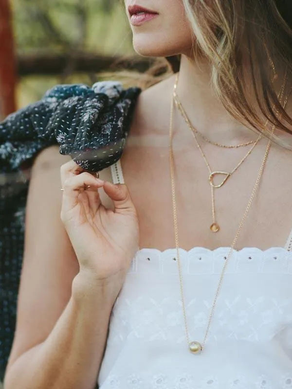 Lariat Necklace - Citrine