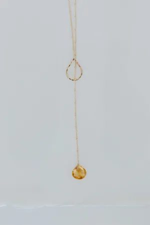 Lariat Necklace - Citrine