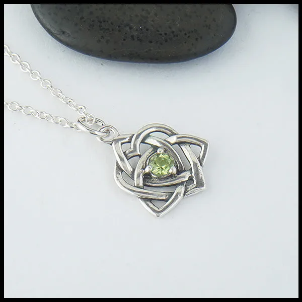 Limited Edition Peridot Trinity Knot Heart Pendant